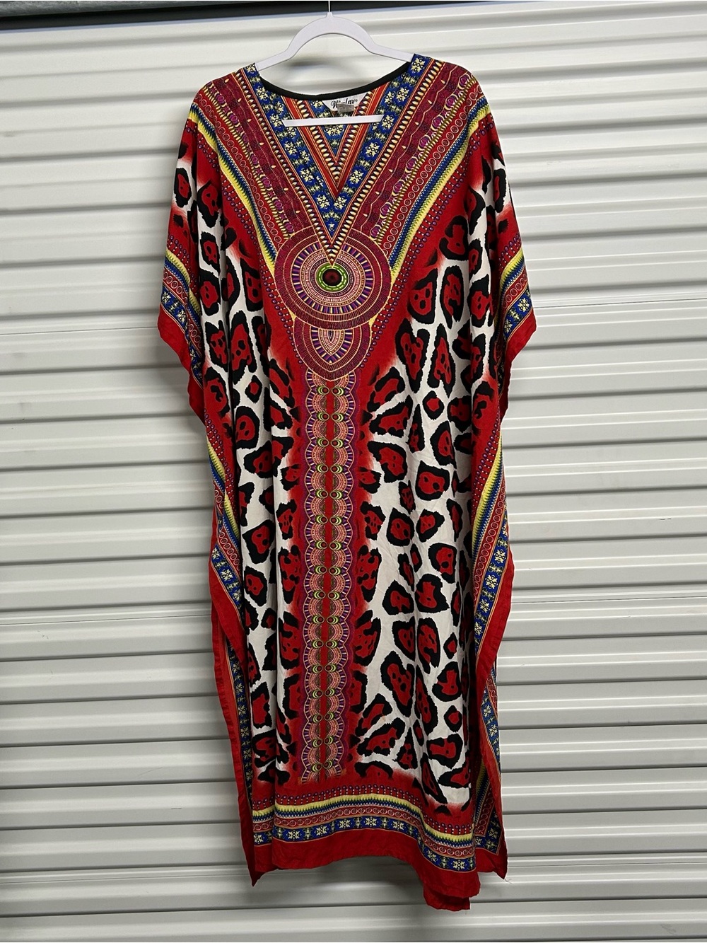 Vibrant Red Printed Boho Tunic Top
